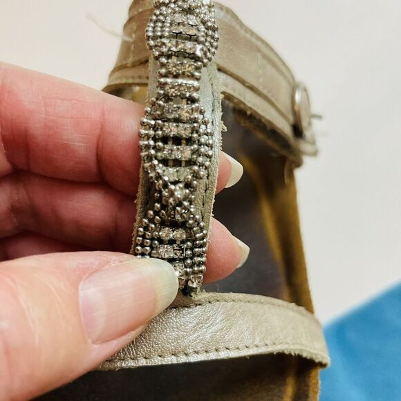 NAOT Malibu T-Strap Sandals Womens 38/US 7-7.5 Leather Adjustable Beaded Slides - Picture 7 of 8